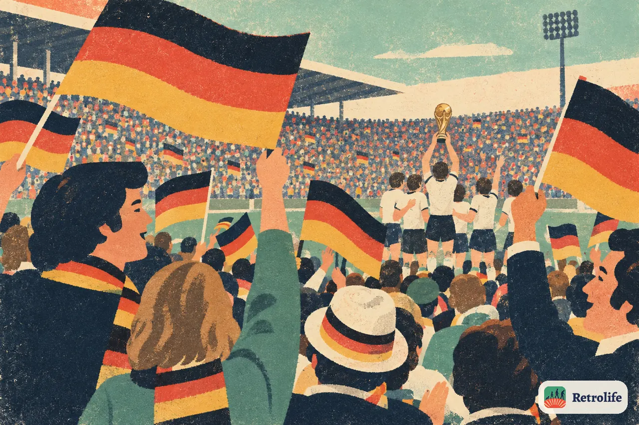 Deutschland richtet die Fußball-WM aus und gewinnt den Pokal im eigenen Land.