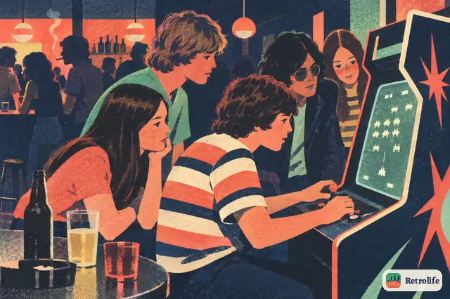 Videospiele ziehen in Kneipen und Spielhallen ein, und ein hüpfender Punkt lockt Menschenmengen an.