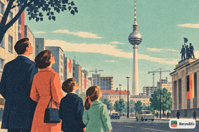 In Ost-Berlin eröffnet ein hoher Fernsehturm, und das Farbfernsehen beginnt.