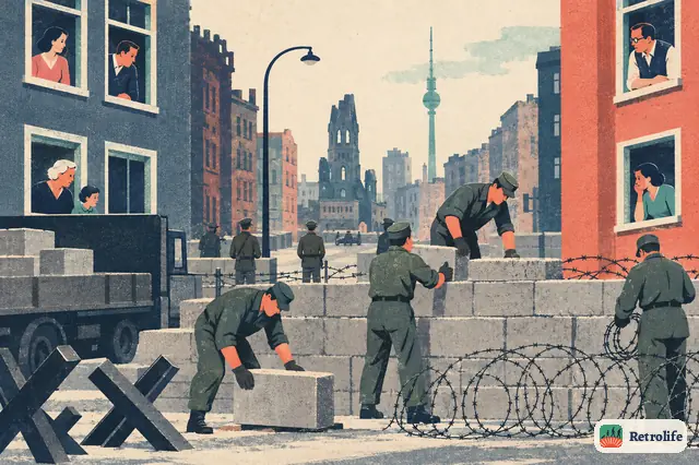 Quer durch Berlin und entlang der Grenze wird eine Mauer gebaut, und viele Familien werden getrennt.