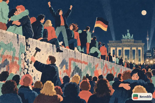 Im November öffnet sich die Berliner Mauer, und Menschenmassen strömen über die Grenze.