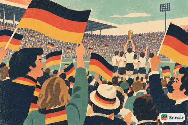 Deutschland richtet die Fußball-WM aus und gewinnt den Pokal im eigenen Land.