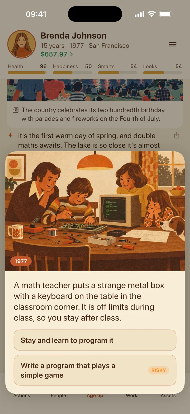 Retrolife on iPhone: a year of life with the news of the year