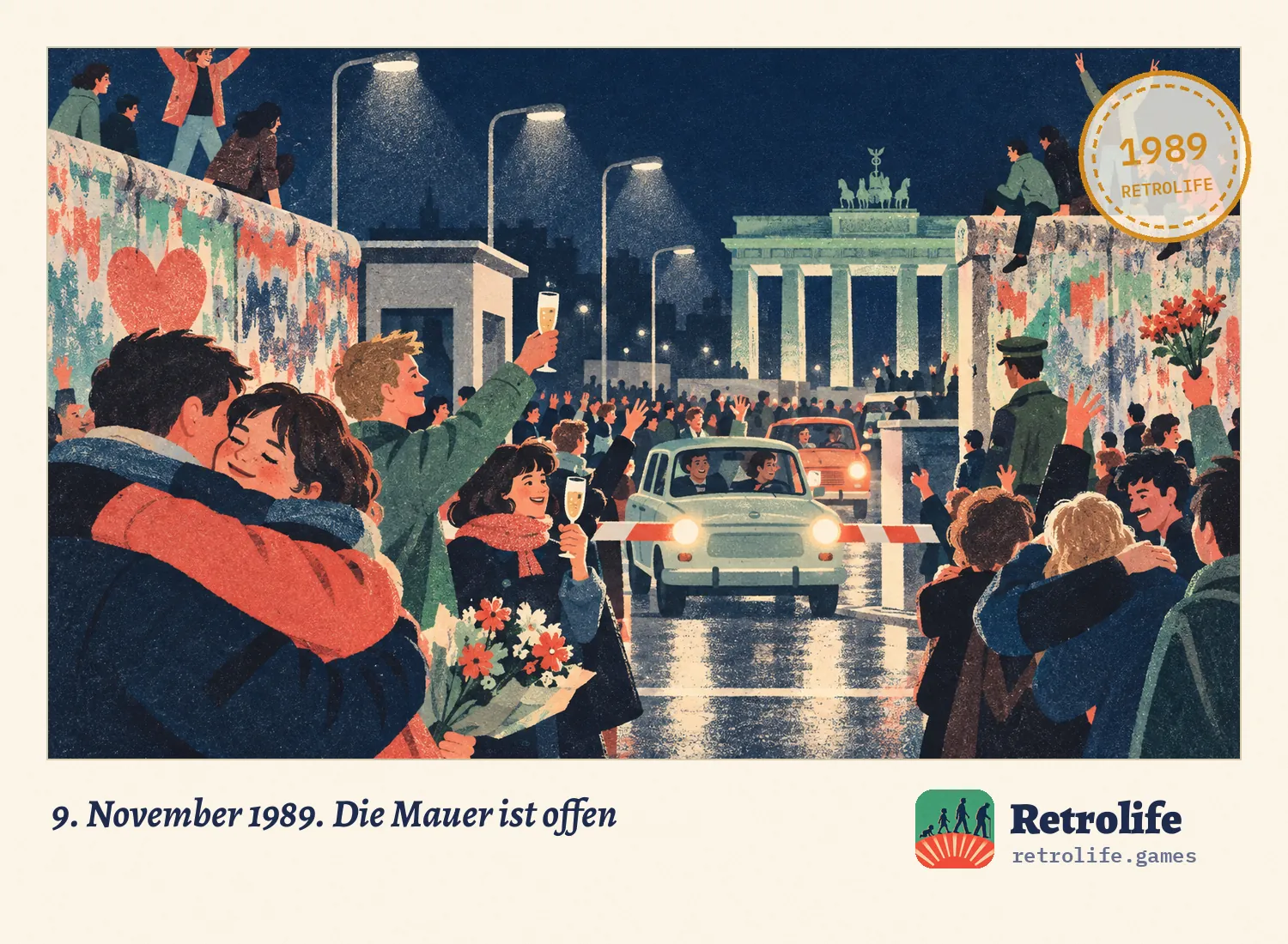 9. November 1989. Die Mauer ist offen